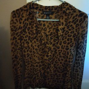 Animal print thick shear lined blouse